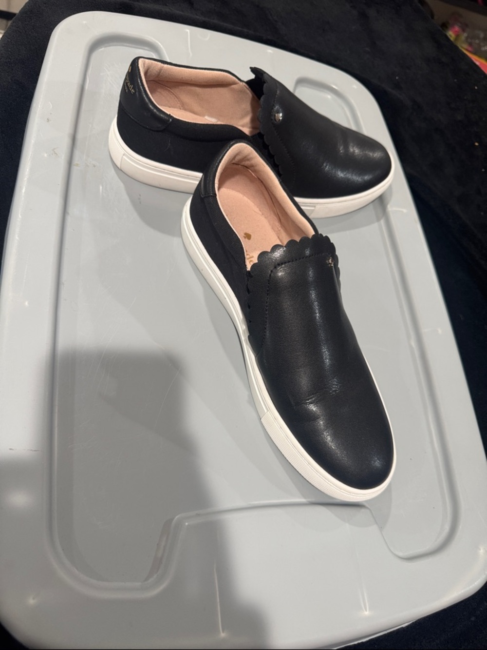 kate spade Black Scallop-Trim Slip-On Sneakers - Picture 2 of 4